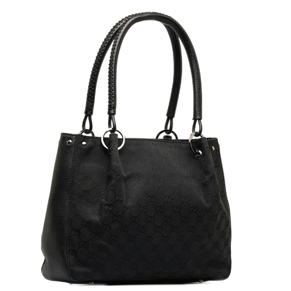 Black Gucci GG Black Canvas Shoulder Bag